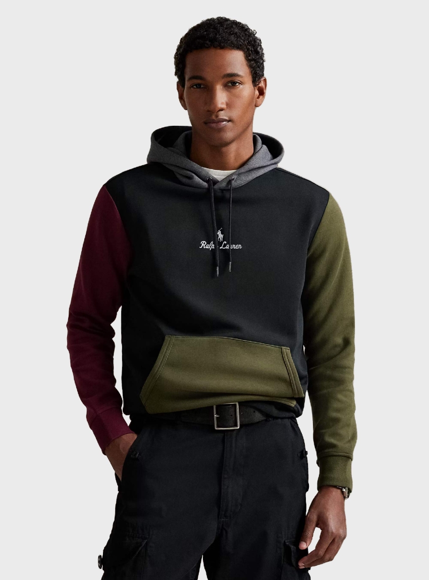 Polo Ralph Lauren Logo Double-Knit Hoodie - Black