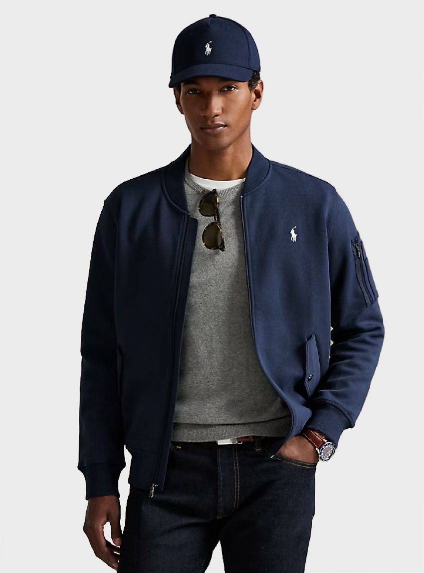 Polo Ralph Lauren Double-Knit Bomber Jacket - Navy