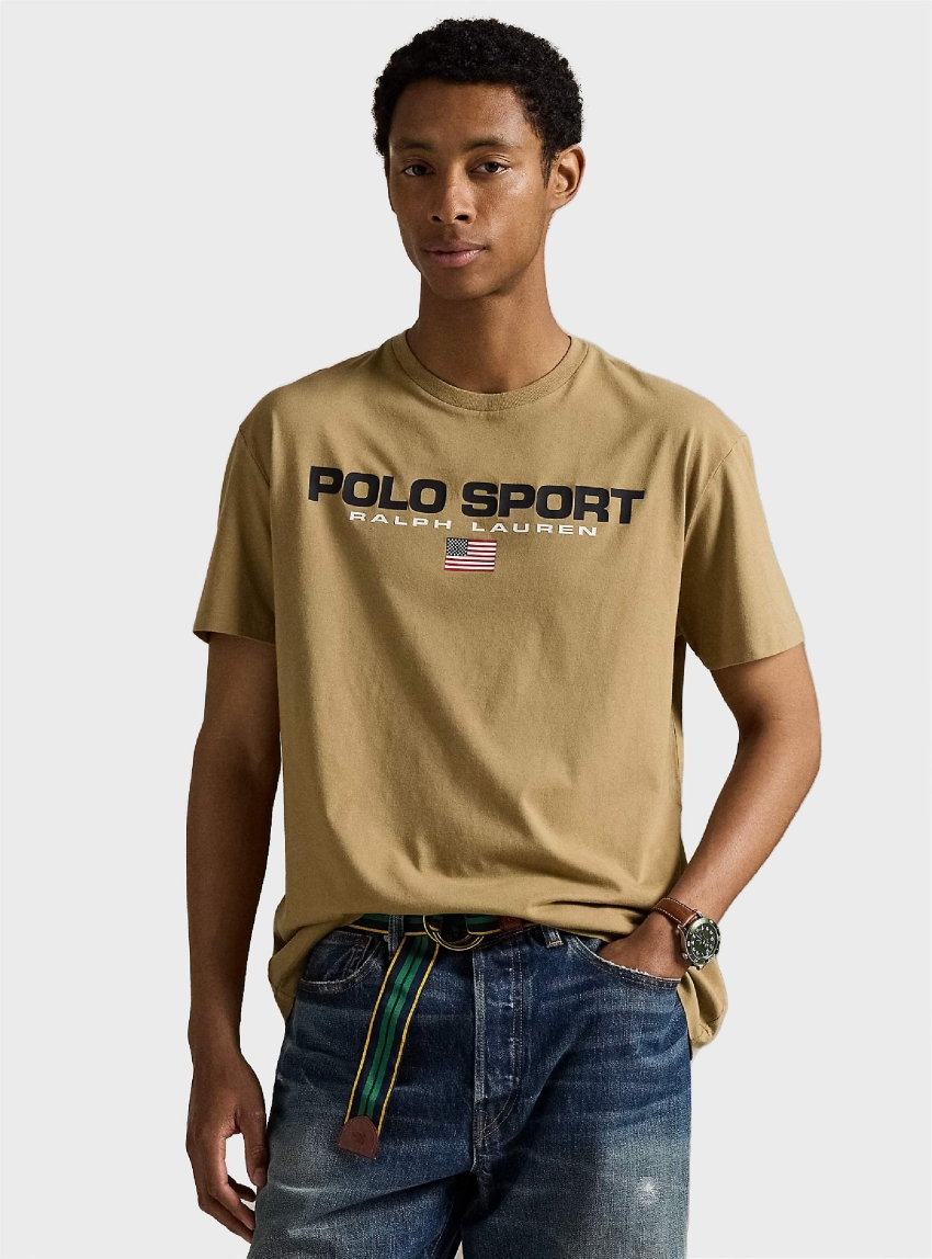 Polo Ralph Lauren Classic Fit Polo Sport Jersey T-Shirt - Dark Beige