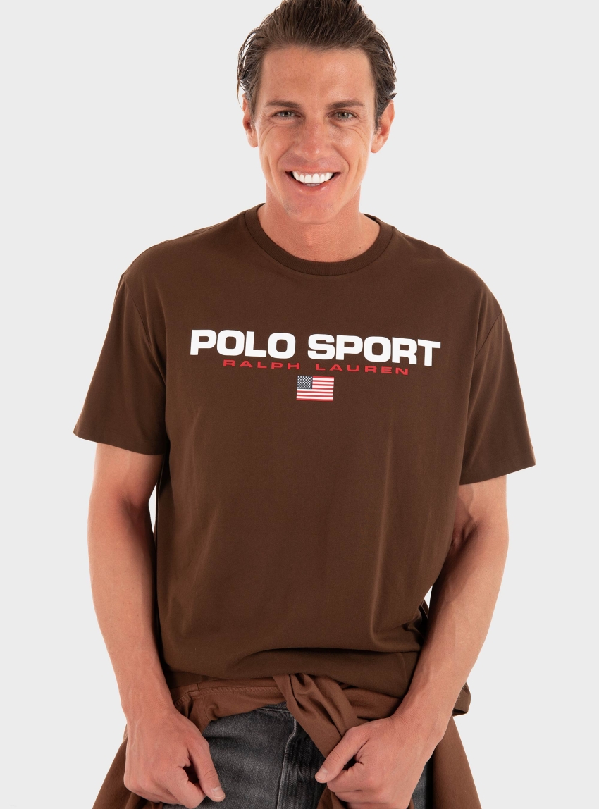 Polo Ralph Lauren Classic Fit Polo Sport Jersey T-Shirt - Dark Brown