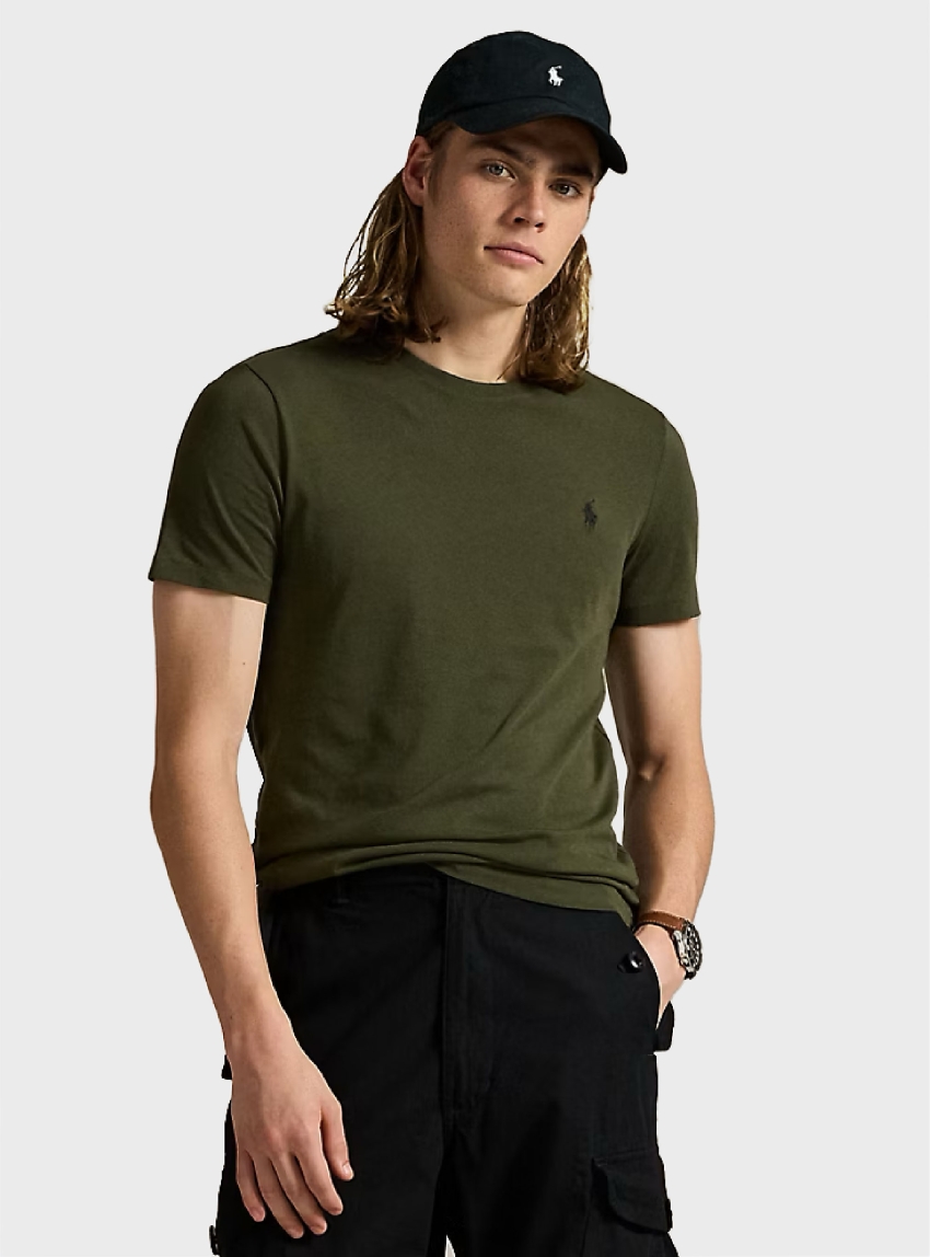 Polo Ralph Lauren Custom Slim Fit Jersey Crewneck T-Shirt - Dark Olive Green