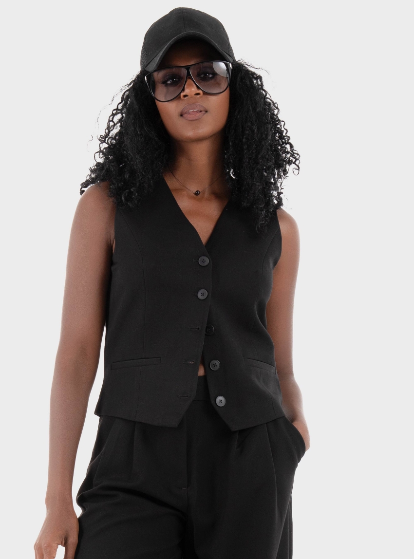 Only Iris-Hattie Waistcoat - Black