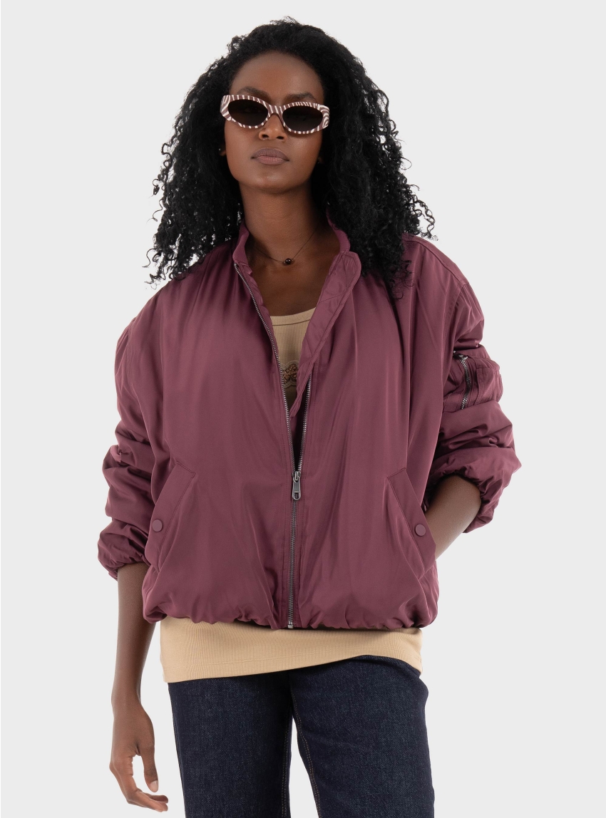 Only Adel Oversized Bomber - Bordeaux