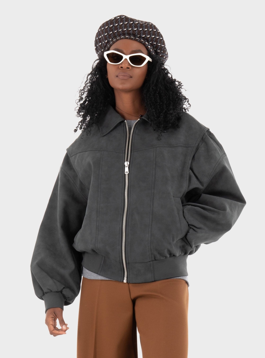 Only Saba Faux Leather Jacket - Black