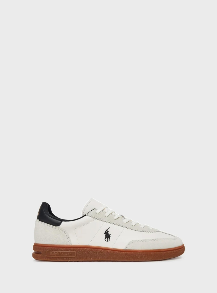 Polo Ralph Lauren Bedford Leather-Suede Trainers - White