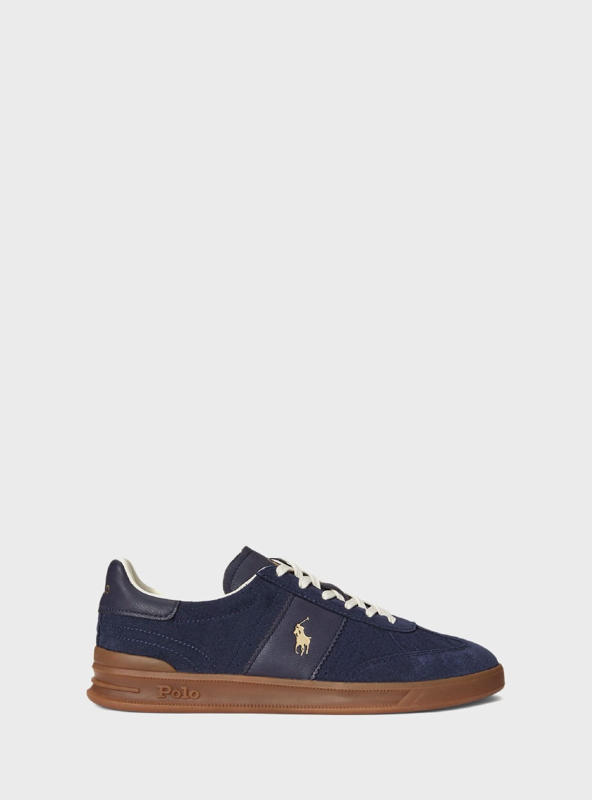 Polo Ralph Lauren Heritage Aera Suede Trainers - Navy
