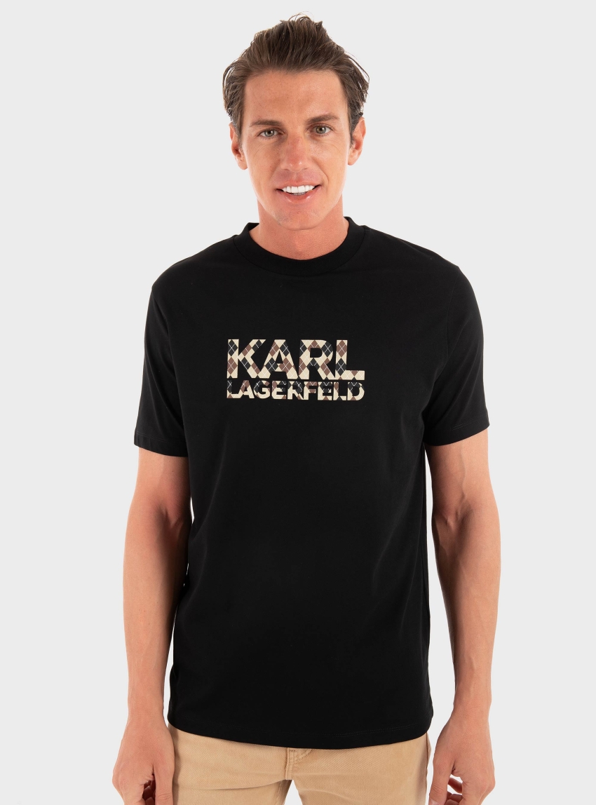 Karl Lagerfeld Stack Logo T-Shirt - Black