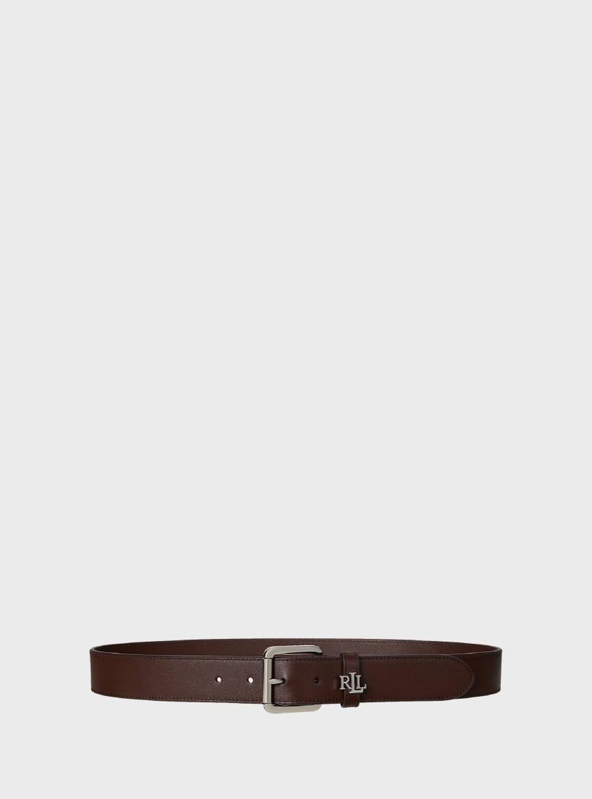 Polo Ralph Lauren Logo-Keeper Leather Belt - Dark Brown
