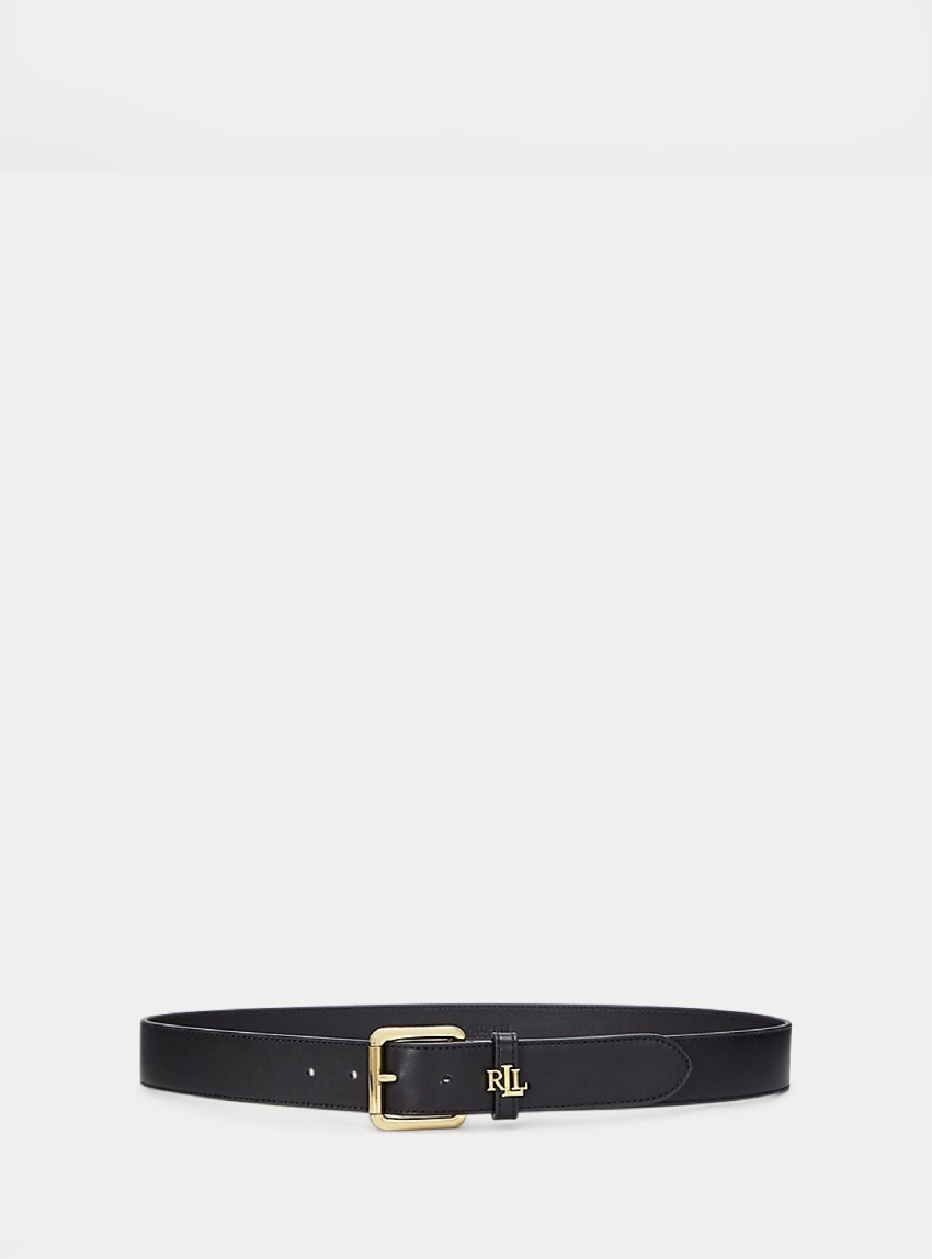 Polo Ralph Lauren Logo-Keeper Leather Belt - Black