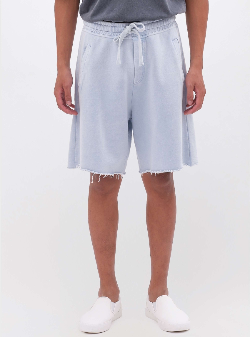 Dirty Laundry Raw Edges Sweatbermuda - Light Blue