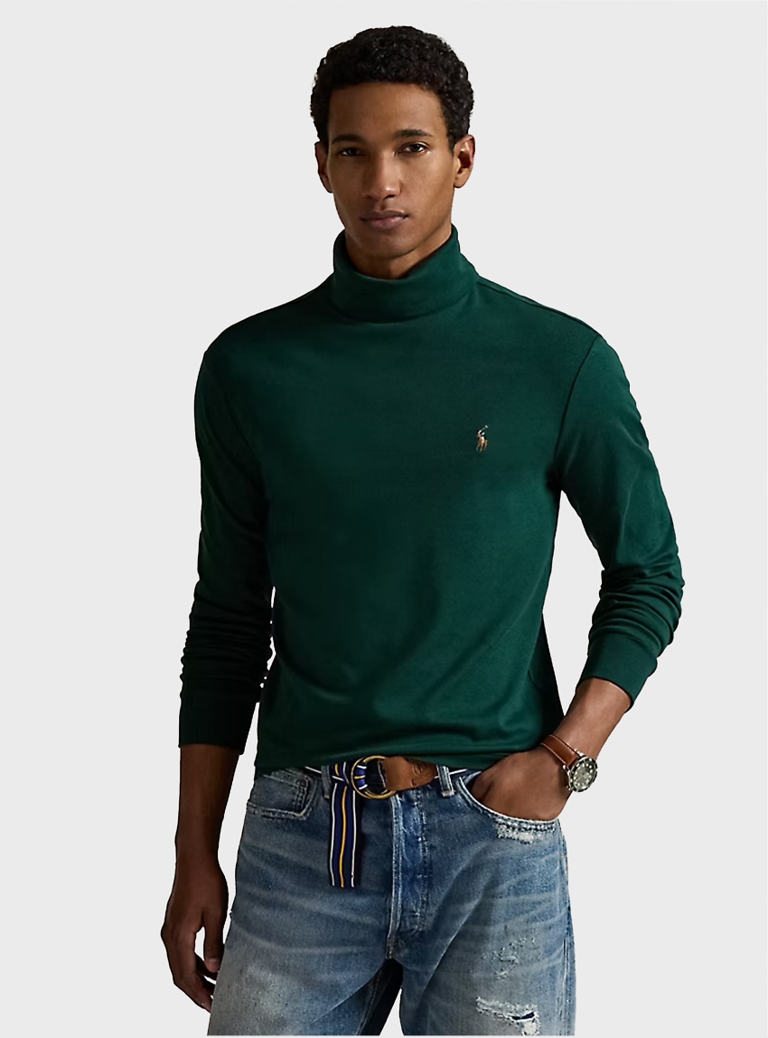 Polo Ralph Lauren Soft Cotton Roll Neck - Dark Green