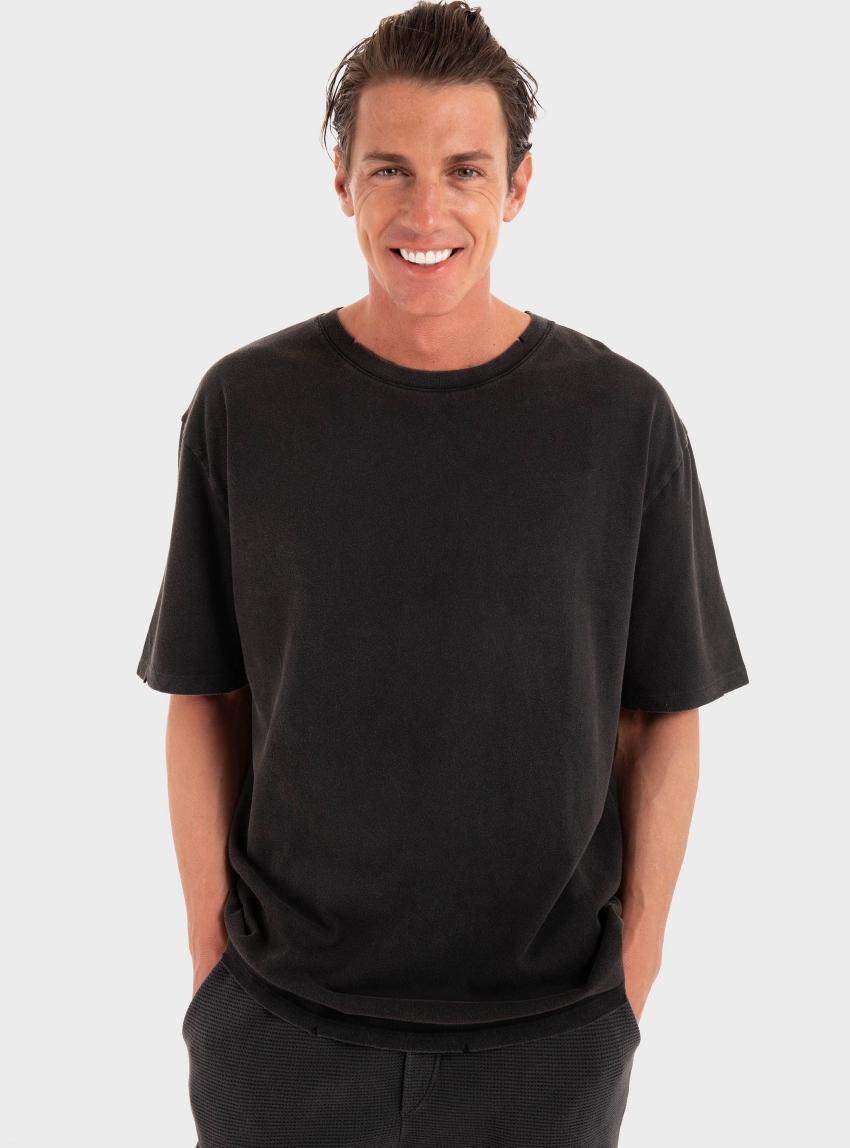 Dirty Laundry Oversized Heavy Jersey T-Shirt - Washed Black