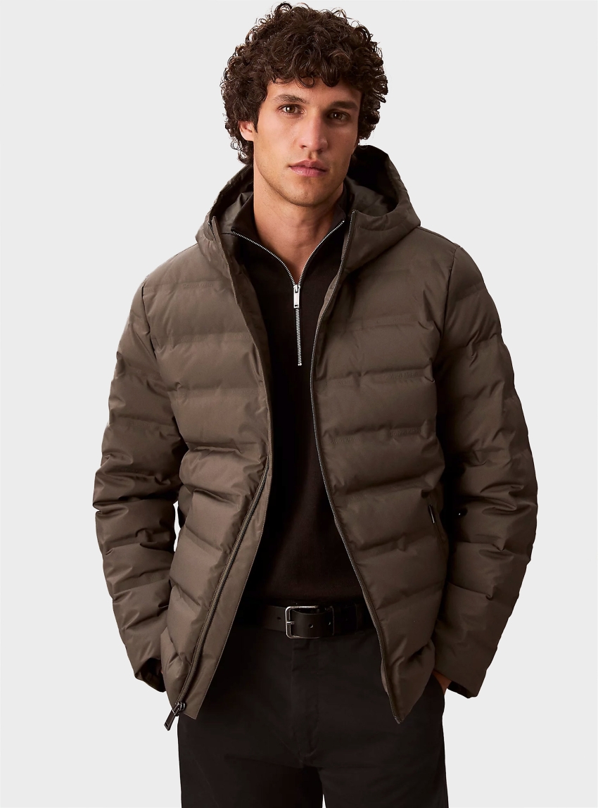 Calvin Klein Packable Embossed Logo Quilted Jacket - Dark Grey