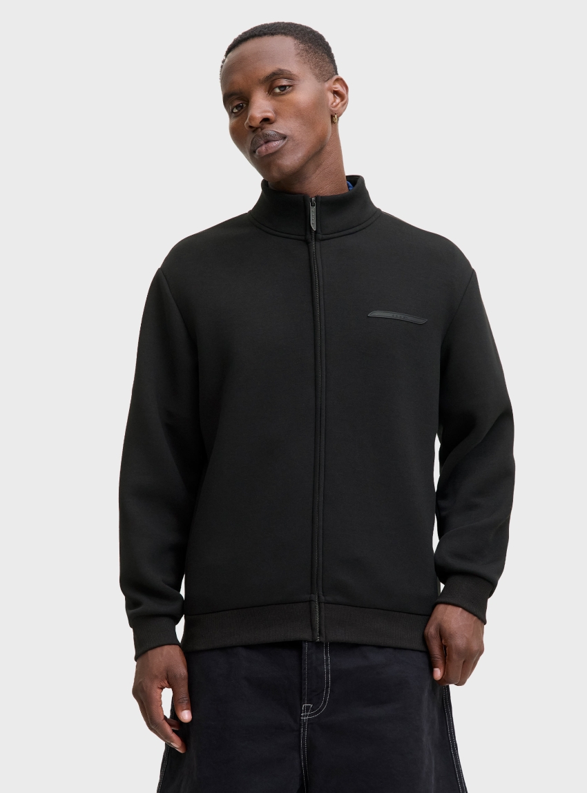 Jack & Jones Jcofusion Scuba Sweat Zip High Neck Sweater - Black