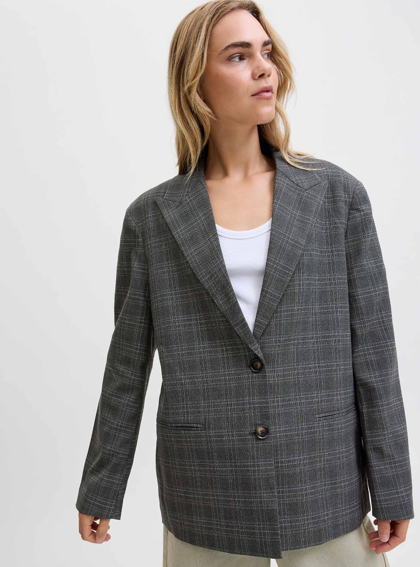 JJXX Ellis Boyfriend Blazer - Dark Grey Melange