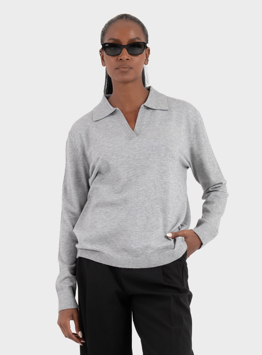 Only Ibi Polo Pullover - Grey