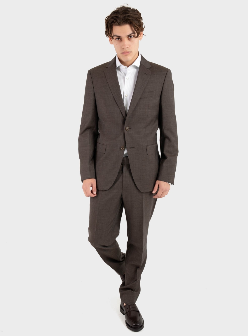 BOSS Slim Fit Suit H-Huge-2Pcs-253 - Dark Brown
