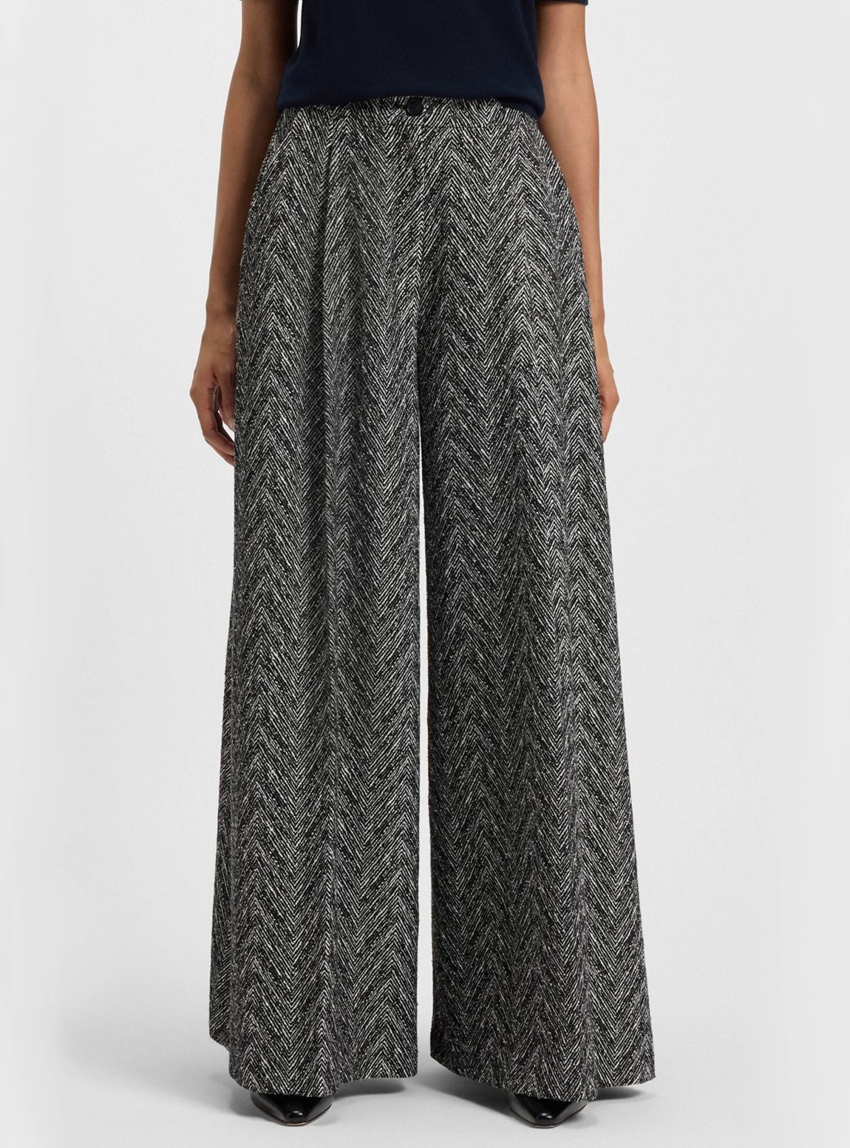 BOSS Relaxed Fit Herringbone Trousers Tetosa2 - Multi Colors