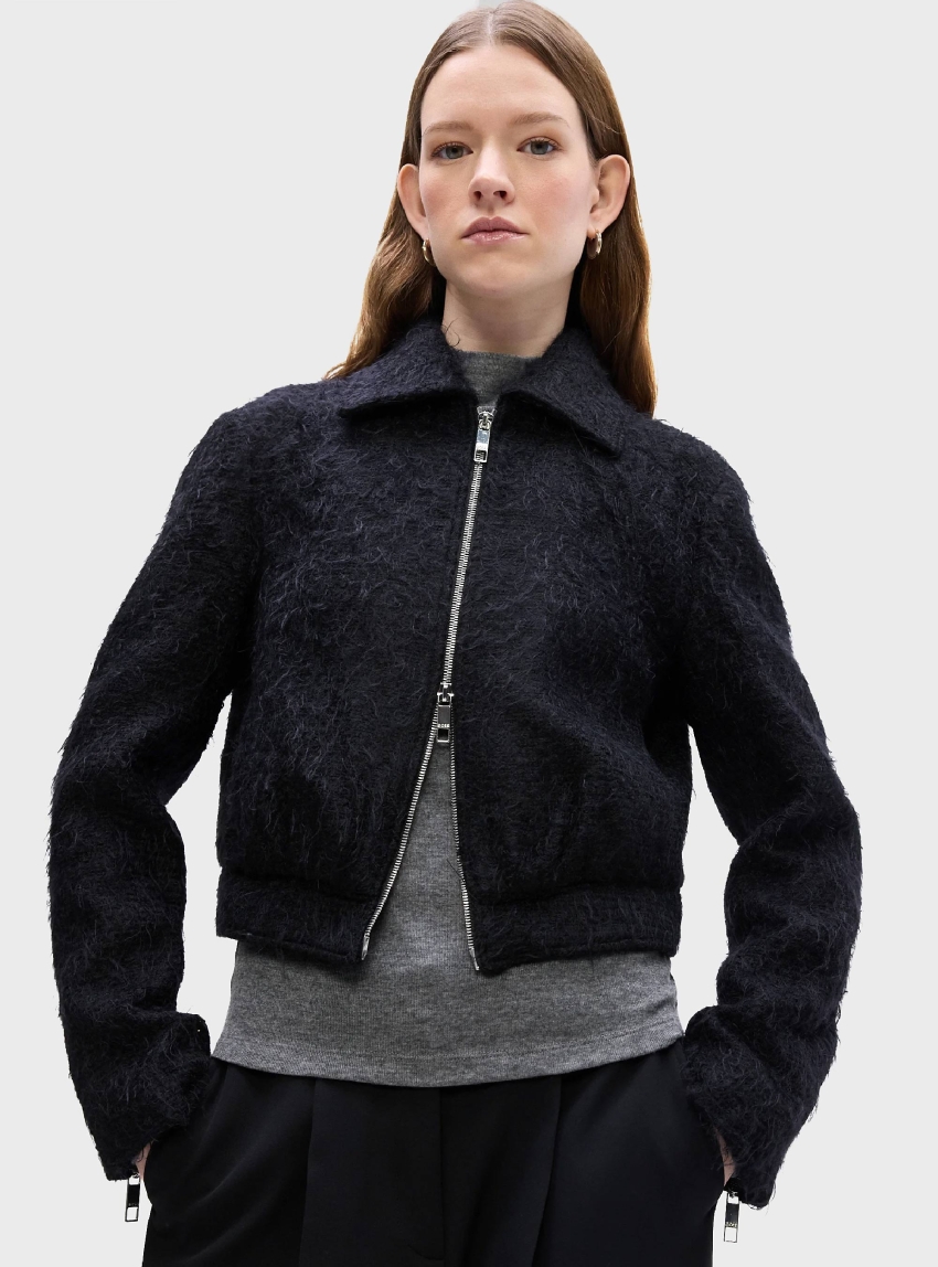BOSS Wool Blend Jacket Jocalen - Black