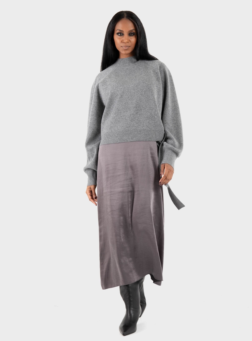 BOSS Wool And Cashmere Knitted Dress Flalina - Dark Grey