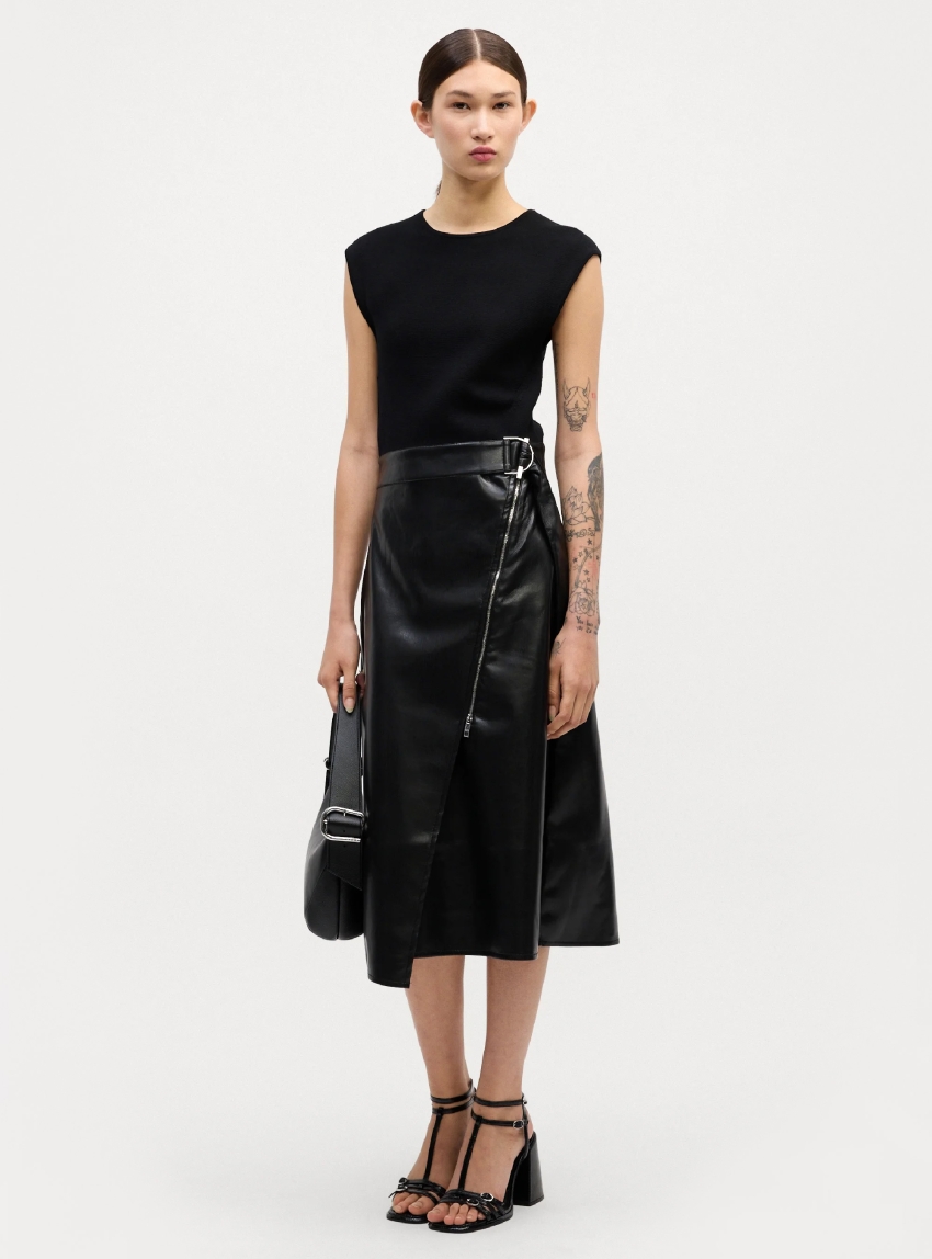 BOSS Mixed-Material Dress Flederi - Black