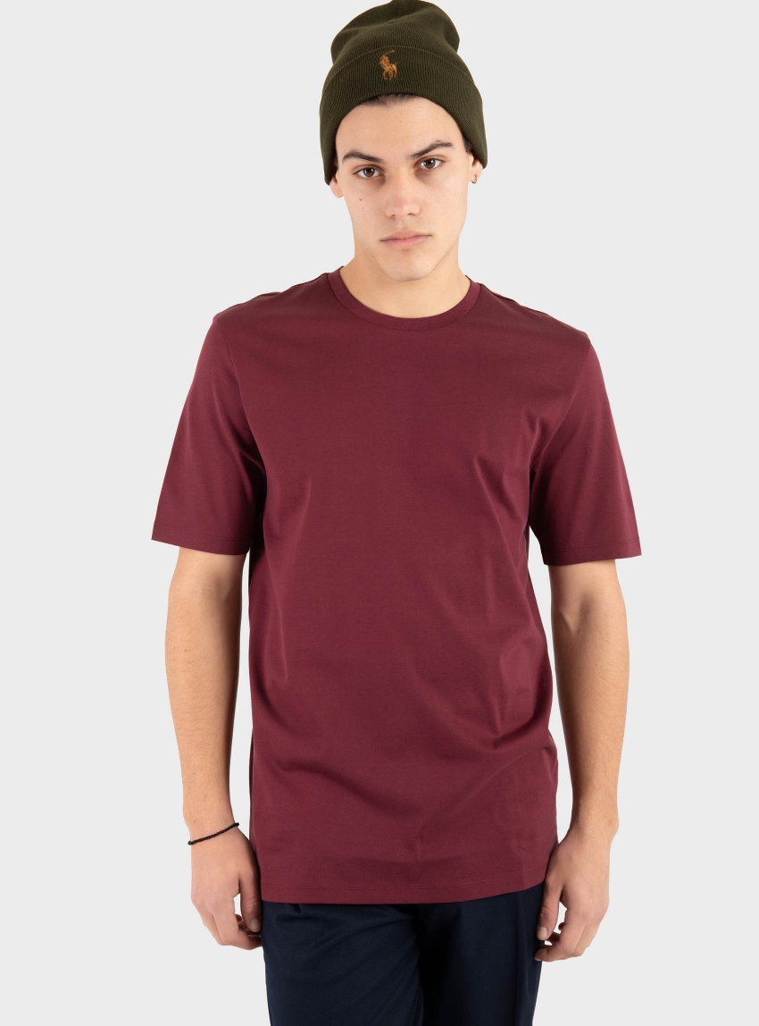HUGO Slim-Fit T-Shirt With Mercerised Cotton  Dimerstee - Bordeaux