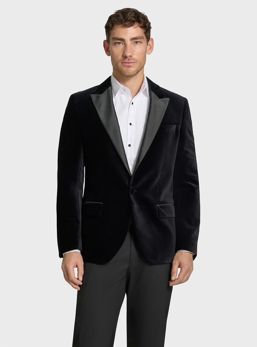 HUGO Slim-Fit Tuxedo Jacket Henry254E1X - Black