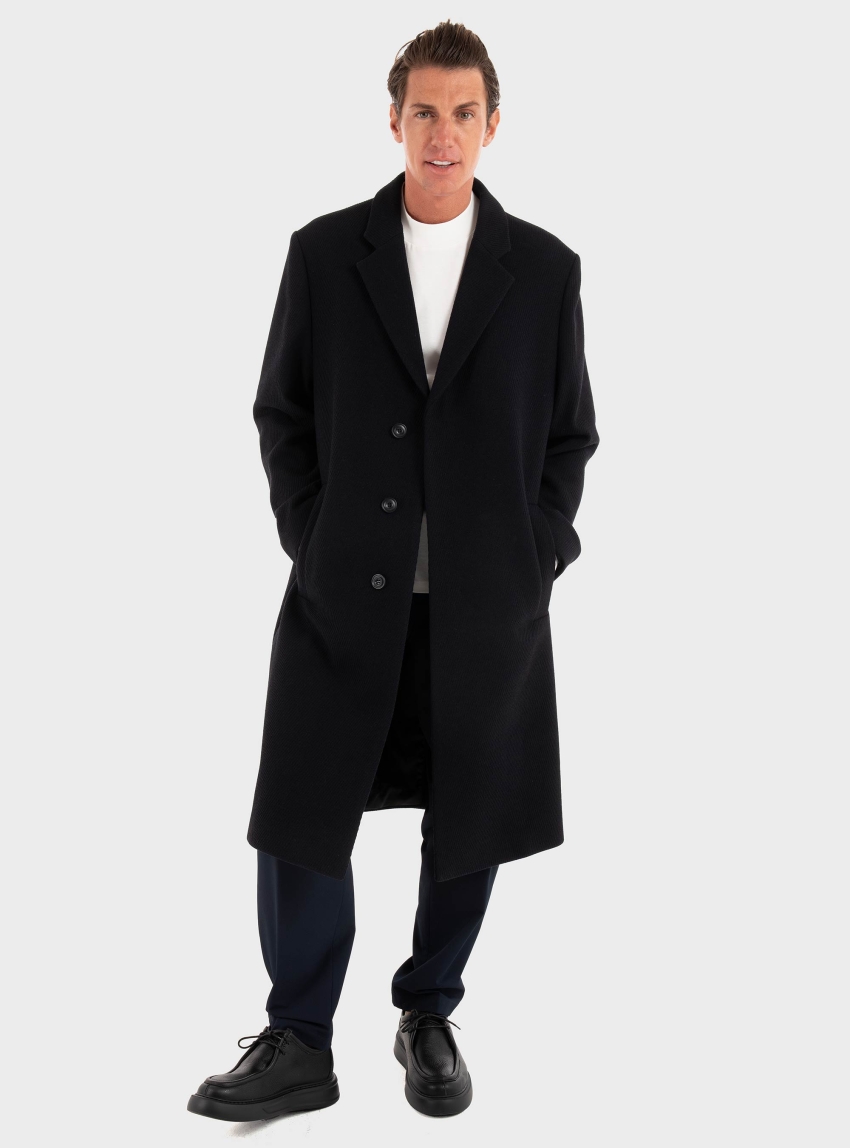 HUGO Regular-Fit Coat With Concealed Closure  Maldo2531 - Black
