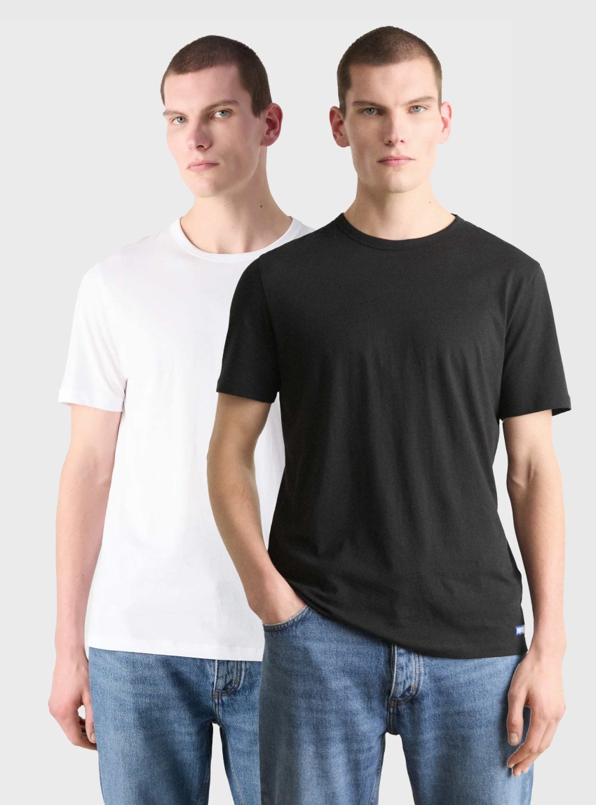 HUGO Two Pack Regular Fit T-Shirt BLUE2_Naolo - Black & White