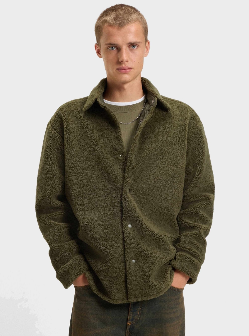 HUGO Oversized-Fit Shirt Ebolt - Olive 