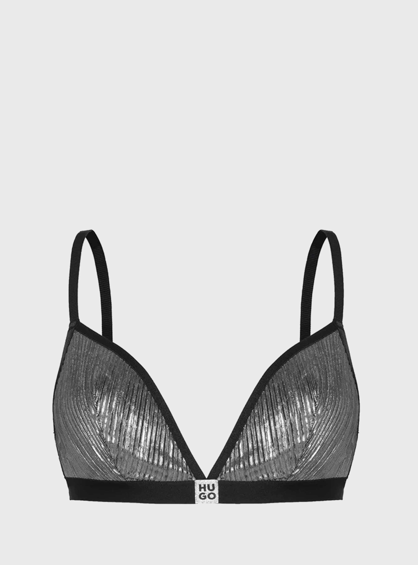 HUGO Triangle Bra PLISSE' - Silver