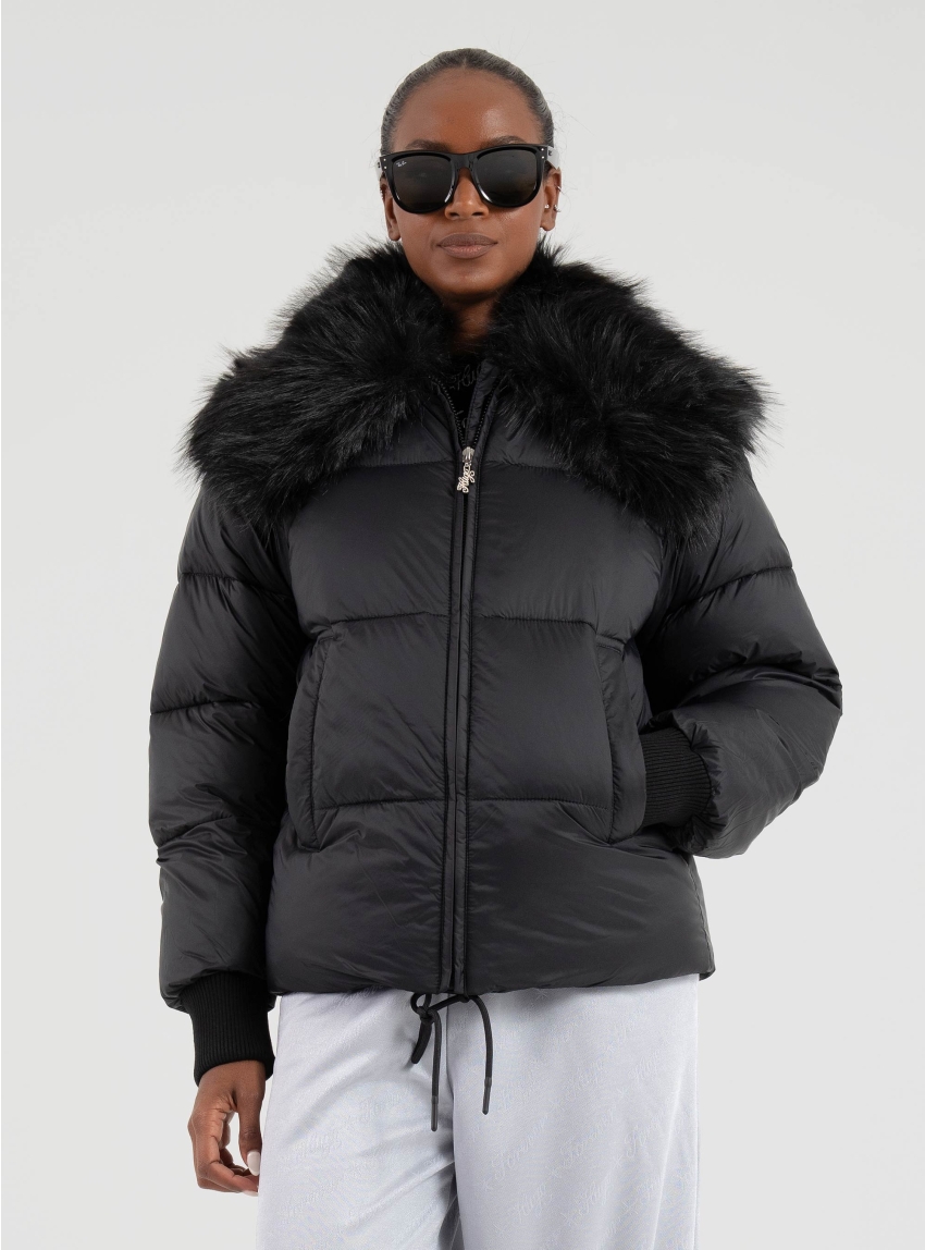 HUGO Faux Leather Jacket Fuji-1_B - Black