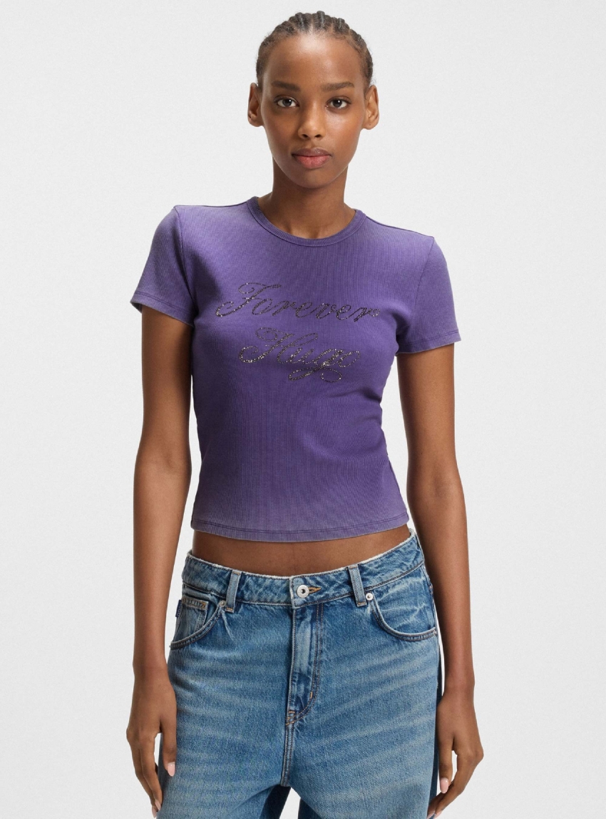 HUGO Slim Fit T-Shirt Dever_B - Purple