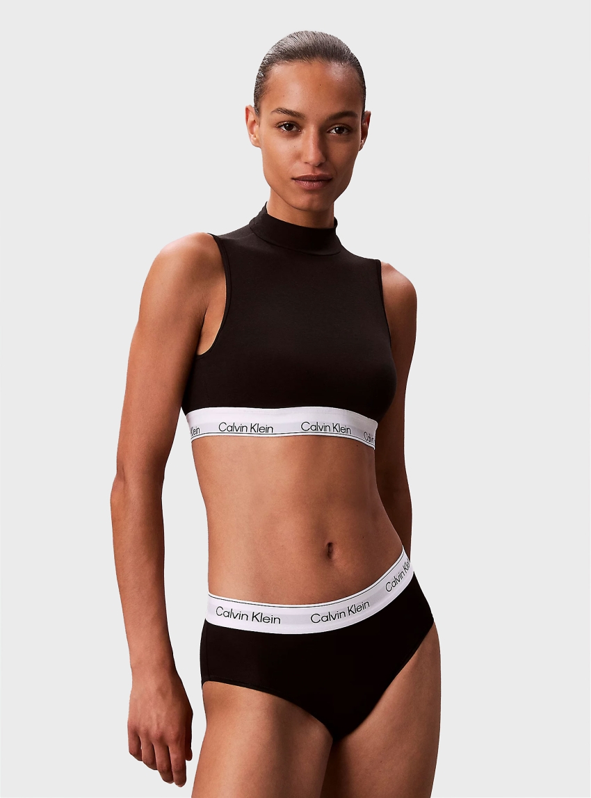 Calvin Klein Lightly Lined Mockneck Bralett - Black