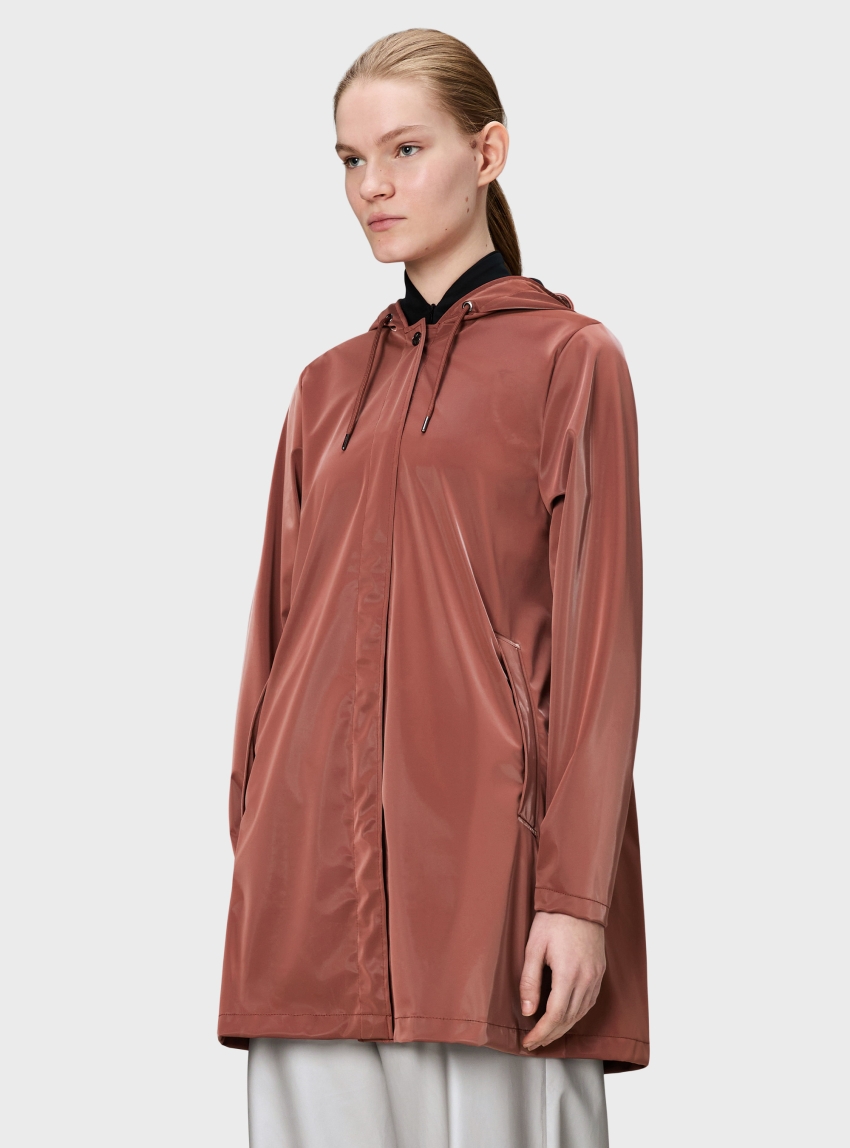 Rains A-Line W Jacket - Terracotta