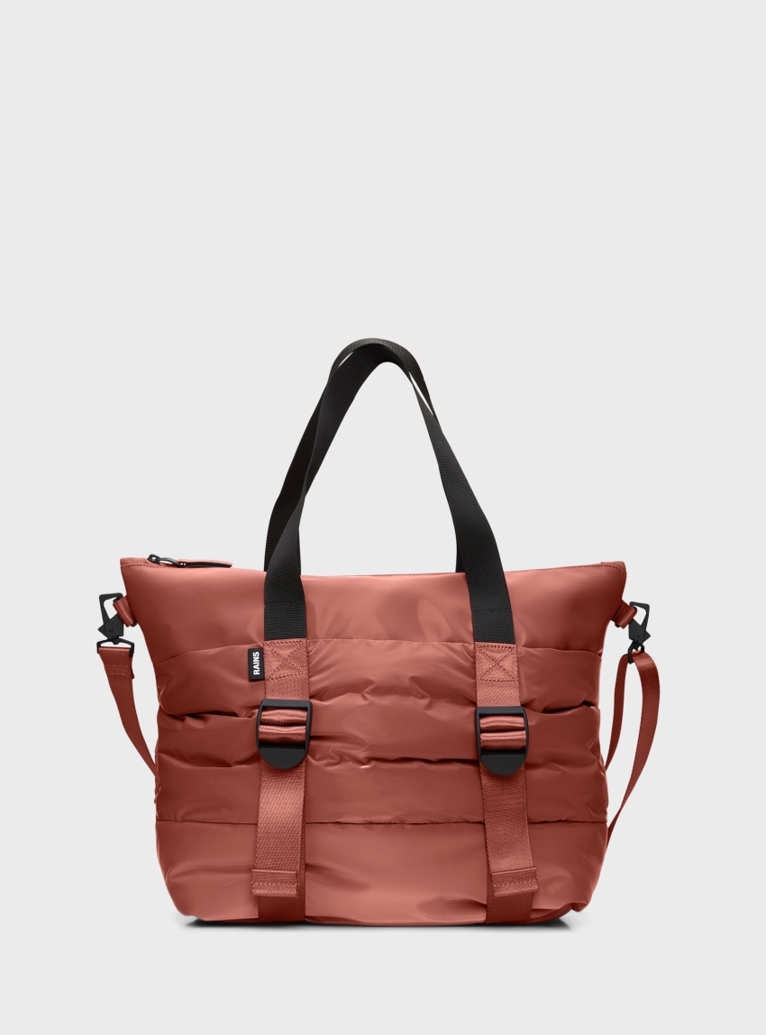 Rains Puffer Mix Tote Bag Mini - Terracotta