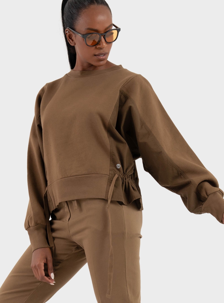 Deha Poplin Sweatshirt - Brown