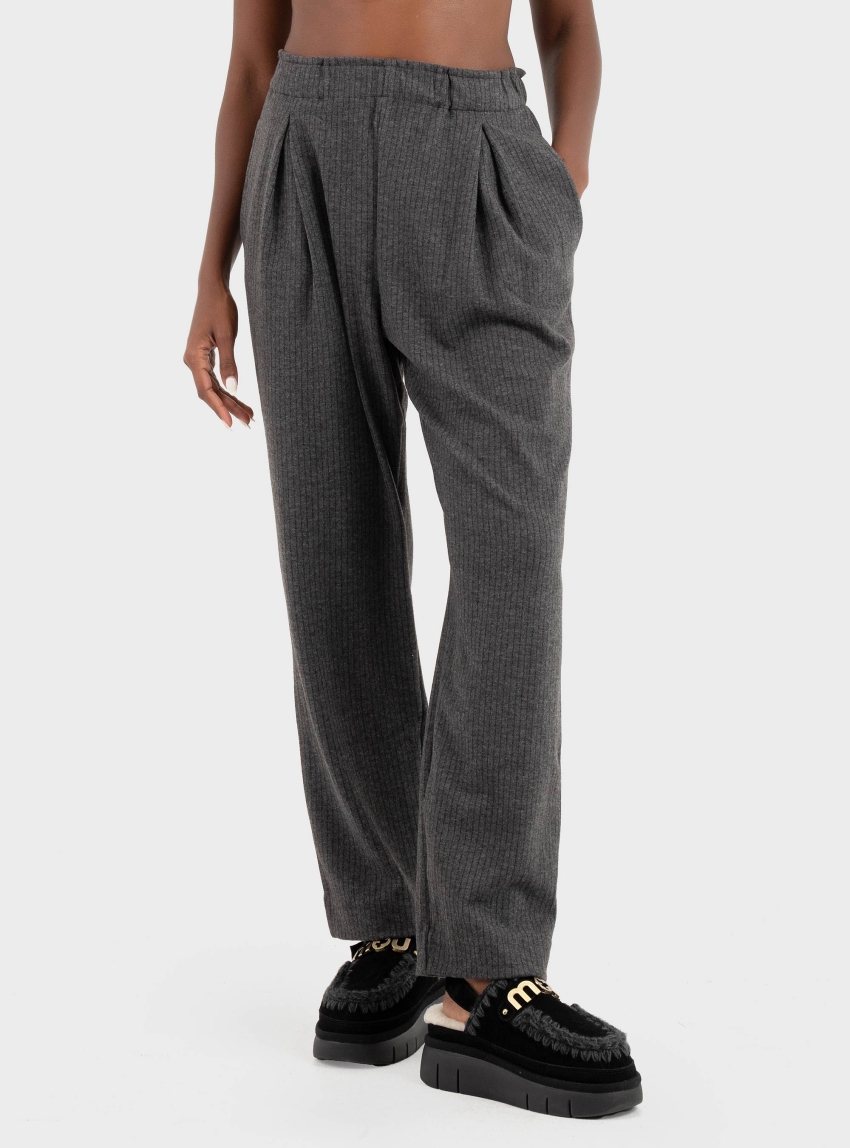 Deha Pinstripe Trousers - Grey