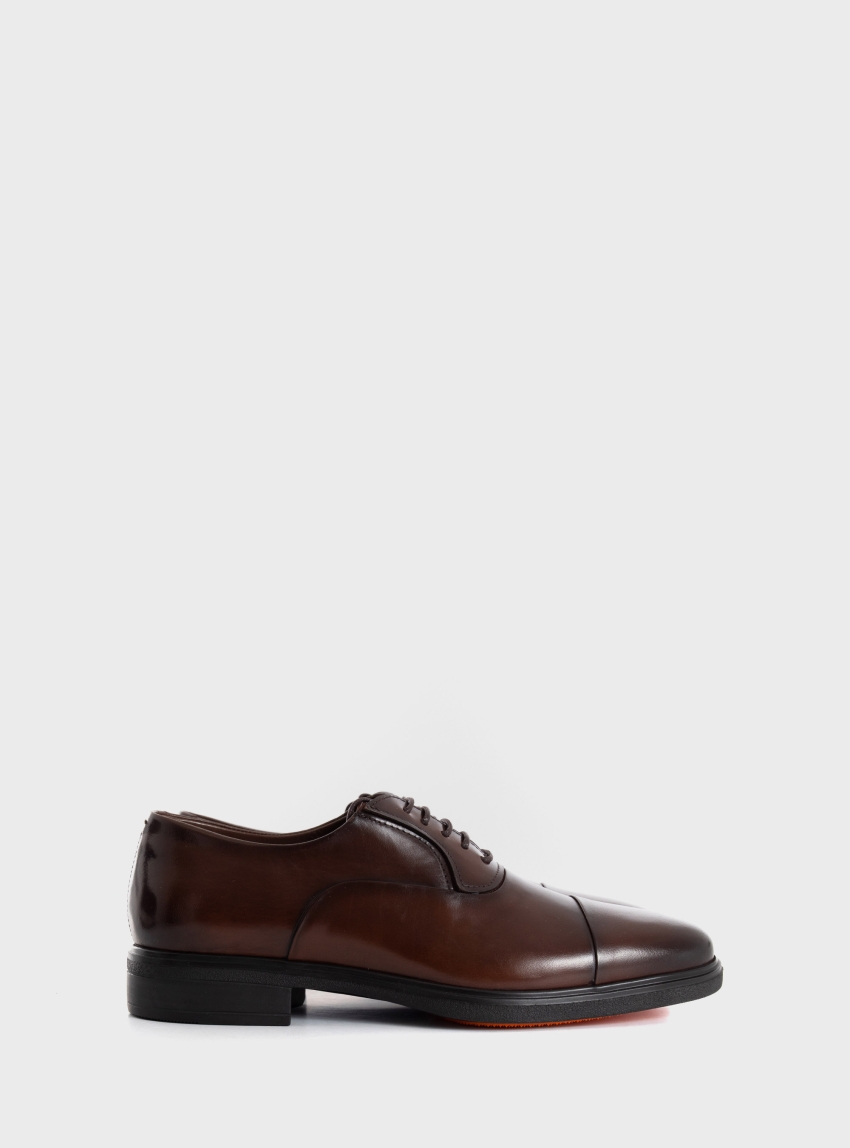 Per La Moda Oxford Lace Up Shoes - Cognac
