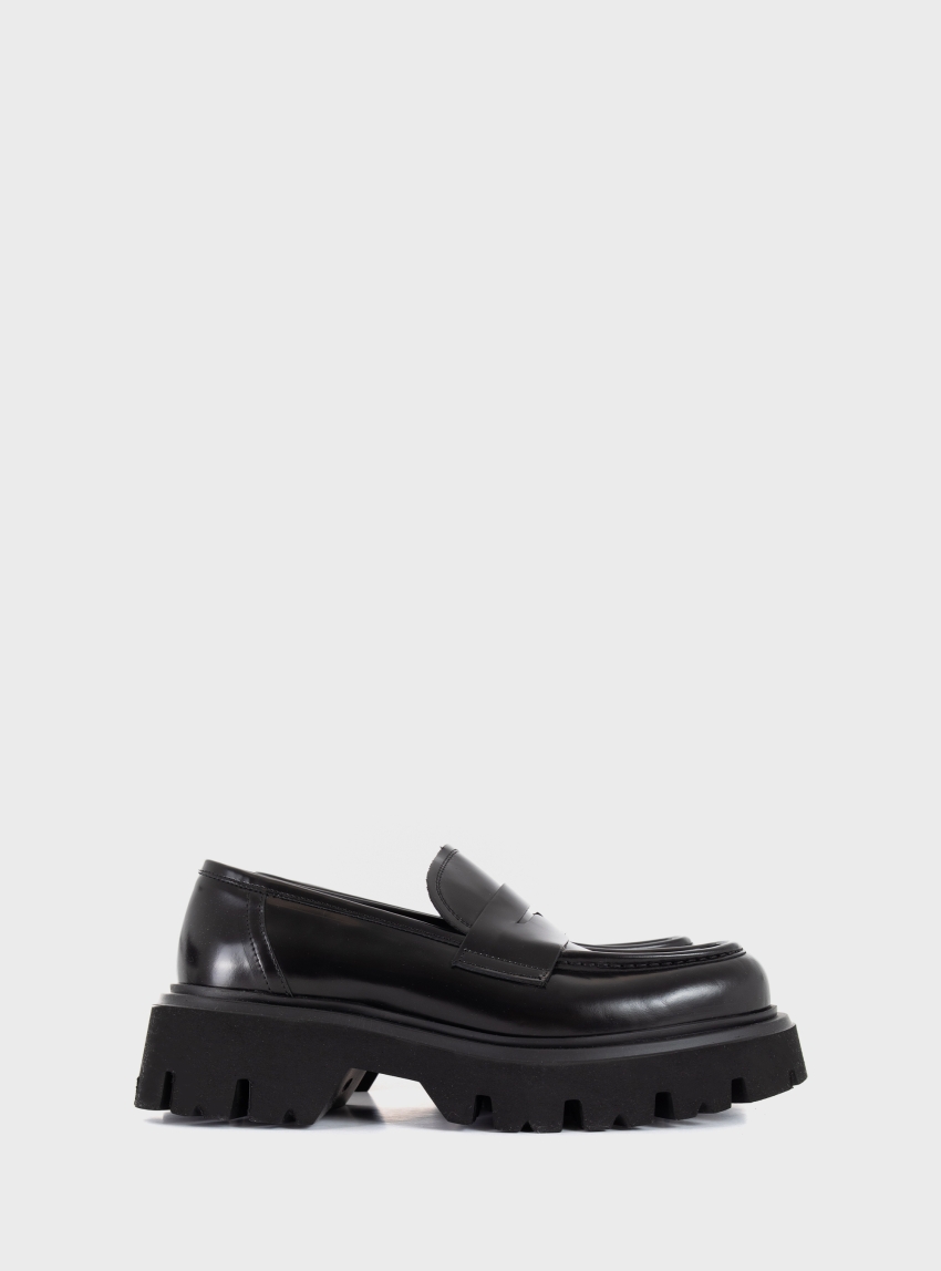 Per La Moda Penny Loafers - Black