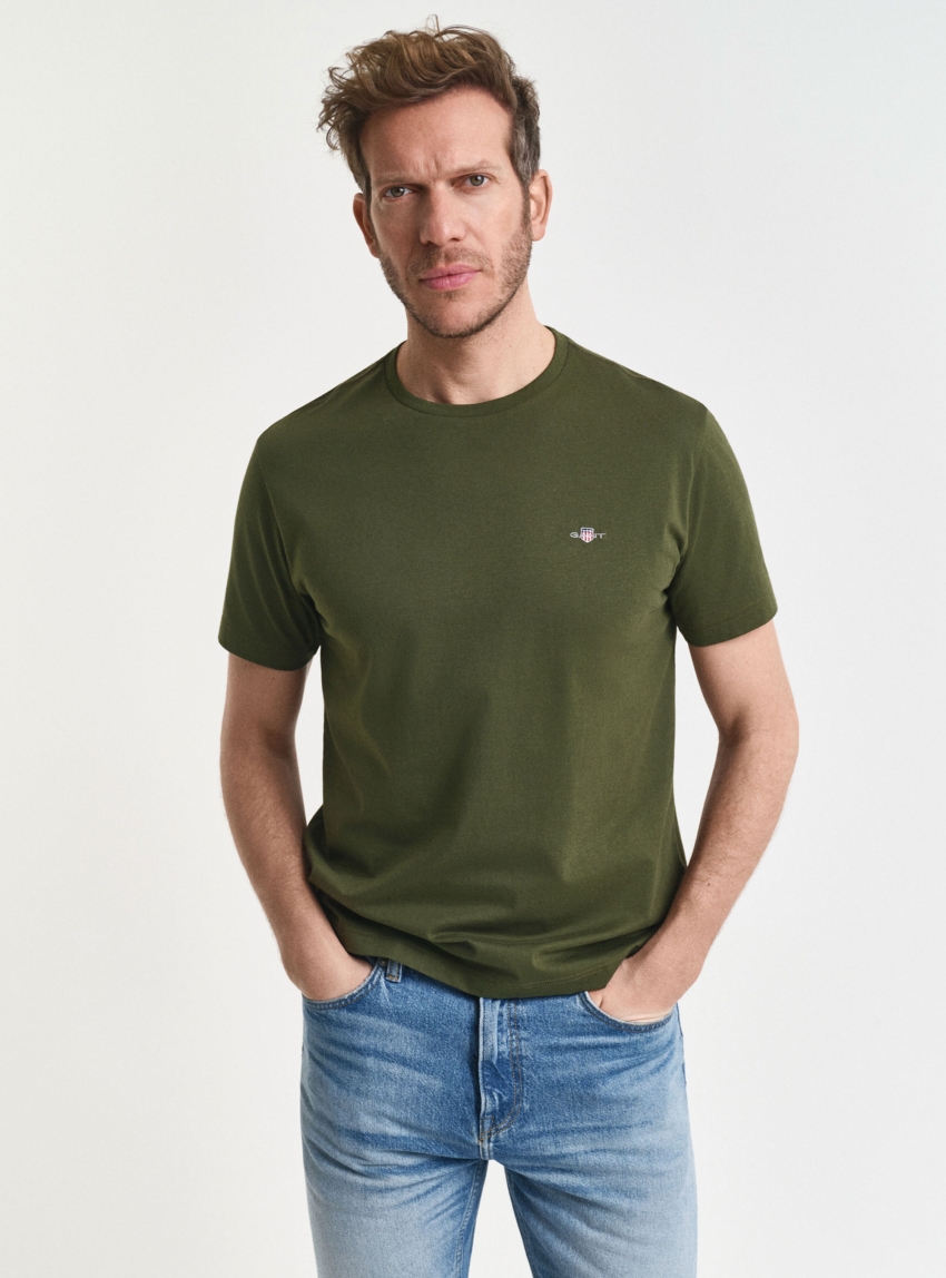 Gant Regular Fit Shield T-Shirt - Dark Green