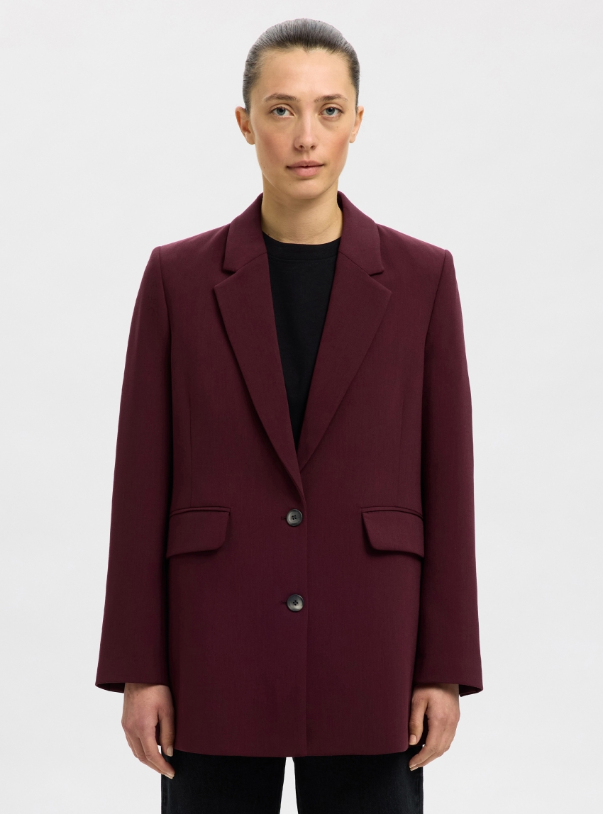 Slfrita Relaxed Blazer - Bordeaux