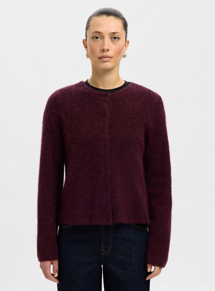 Slflulu New Knit Cardigan - Bordeaux
