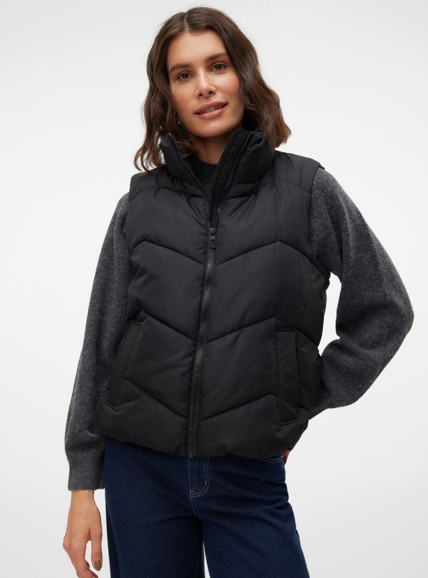 Vero Moda Ligaeva Short Waistcoat - Black