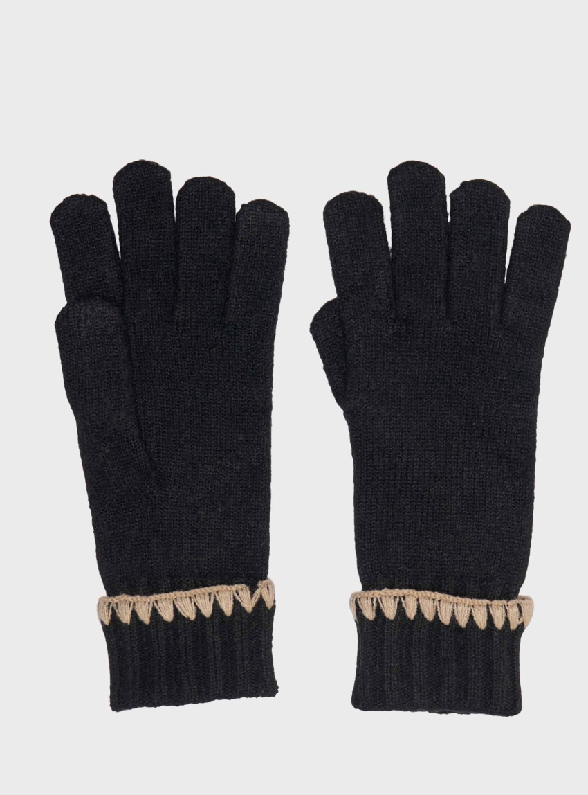 Only Lea Embroidery Gloves - Black