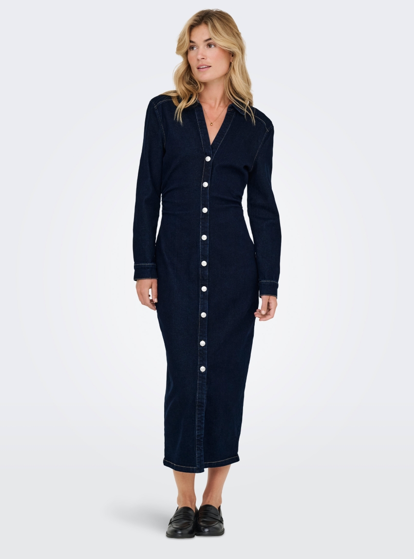 Only Caitlin Denim Dress - Unwashed Denim