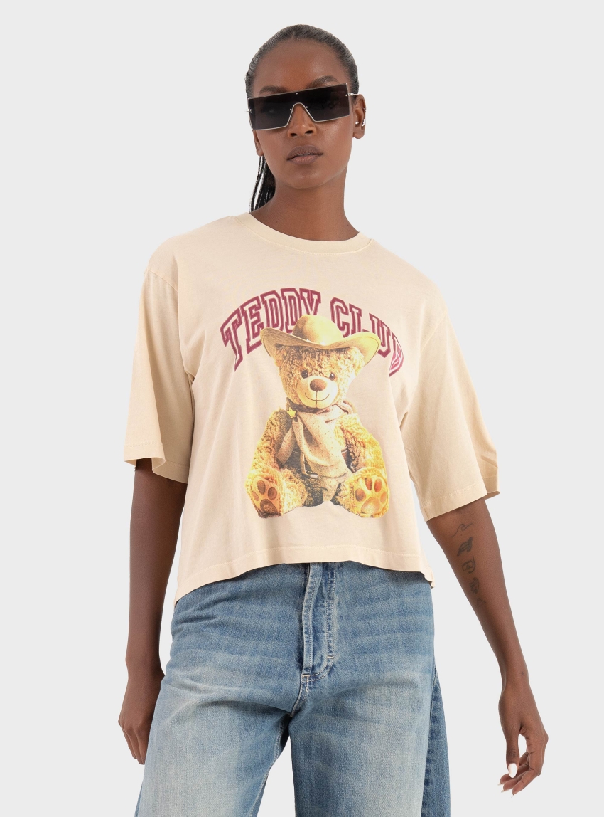 Only Jdy Carla Washed Print Top - Cream