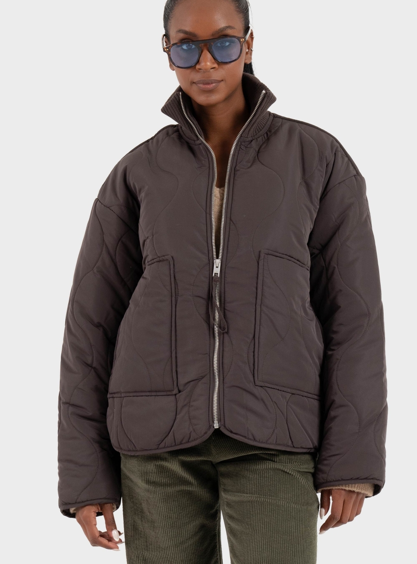 JJXX Serena Mid Quilted Jacket - Brown