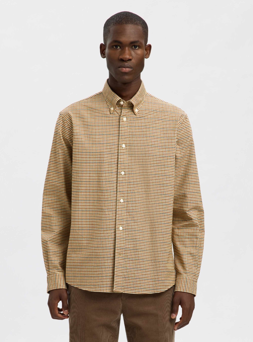 Slhregblake Oxford Check Shirt - Sand