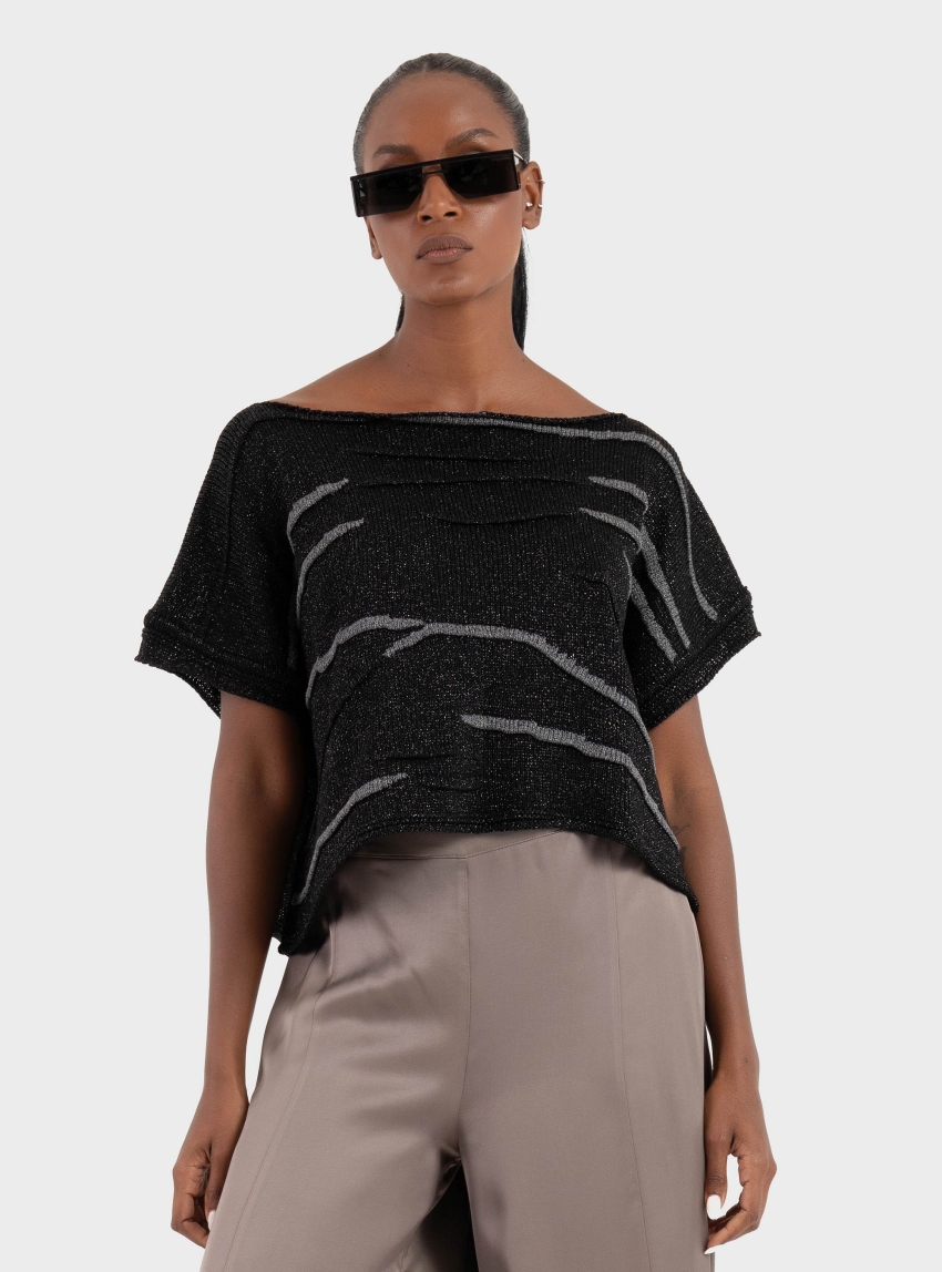 Ioanna Kourbela 'Festivities' Crop Top - Black